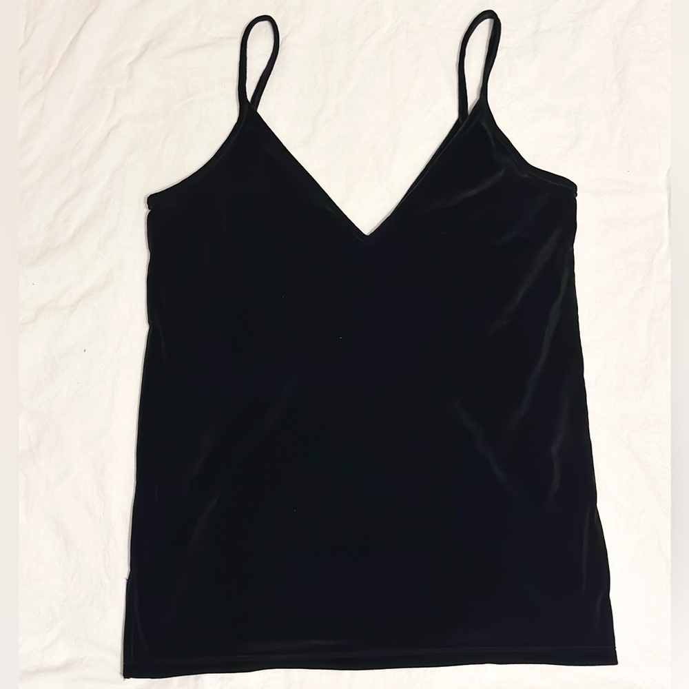 Vintage black velvet tank top